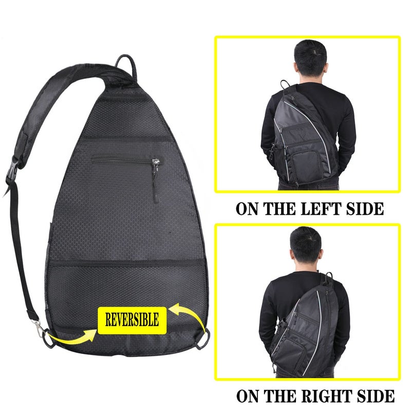 LLYWCM Pickleball Bag - Pickleball Backpack for Women & Men - Travel Paddle Case, Sling Bag (Black) - Image 5